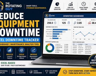 Reduce Equipment Downtime | Downtime Tracker Excel + MTBF MTTR Dashboard | Maintenance Analysis Tool