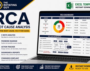 RCA Excel Template | Root Cause Analysis Tool (ISO 9001, ISO 31000)