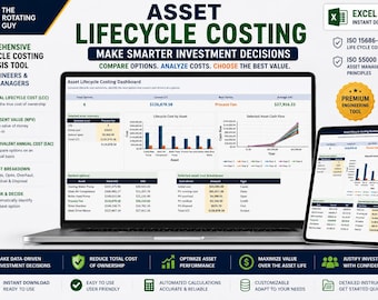 Asset Lifecycle Costing Excel Tool | LCCA Template, NPV, EAC Dashboard