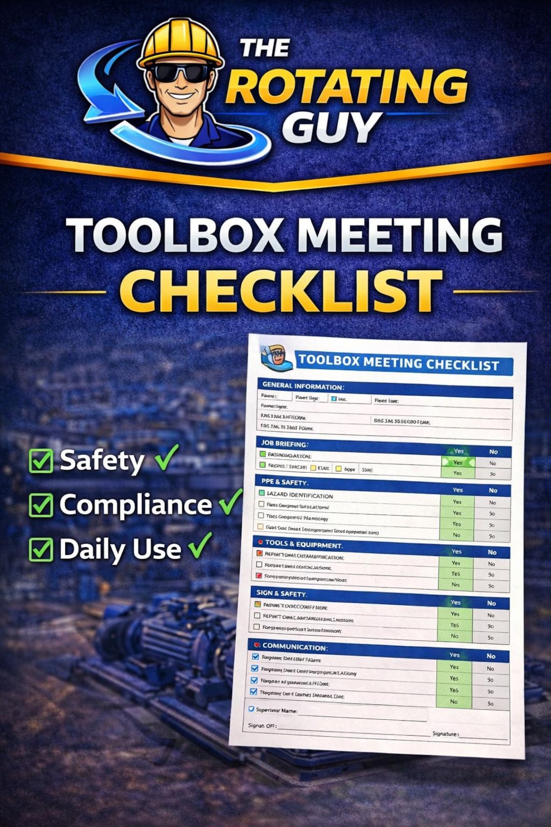 Tool Box Checklist.pdf Safety Toolbox Meeting Checklist | Daily HSE Site Compliance Form ...