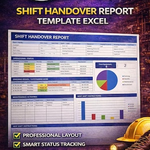 Plantilla de informe de traspaso de turno en Excel / Seguimiento del estado del equipo (Excel)