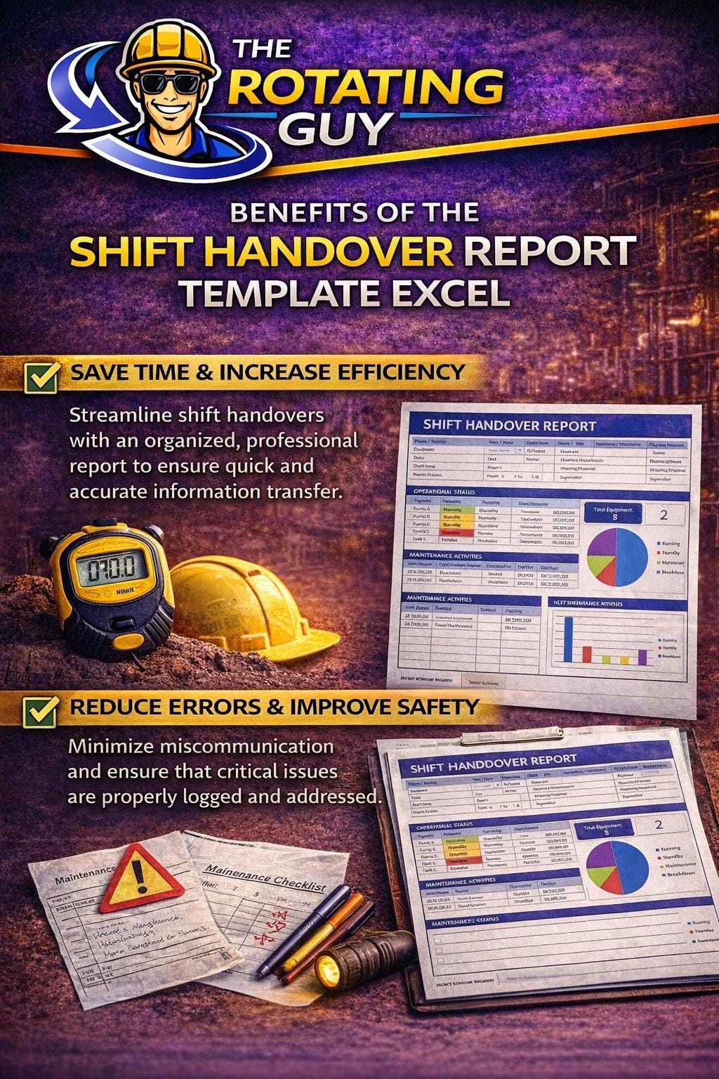 Shift Handover Report Template Excel | Equipment Status Tracker (excel ...