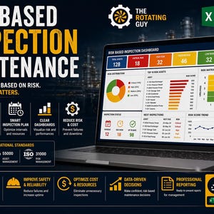 May include: A laptop displays a "Risk Based Inspection Dashboard" with data visualizations. The screen shows charts, graphs, and numerical data related to risk assessment and maintenance. Text includes "Risk Based Inspection Maintenance" and "Plan Inspections Based on Risk."