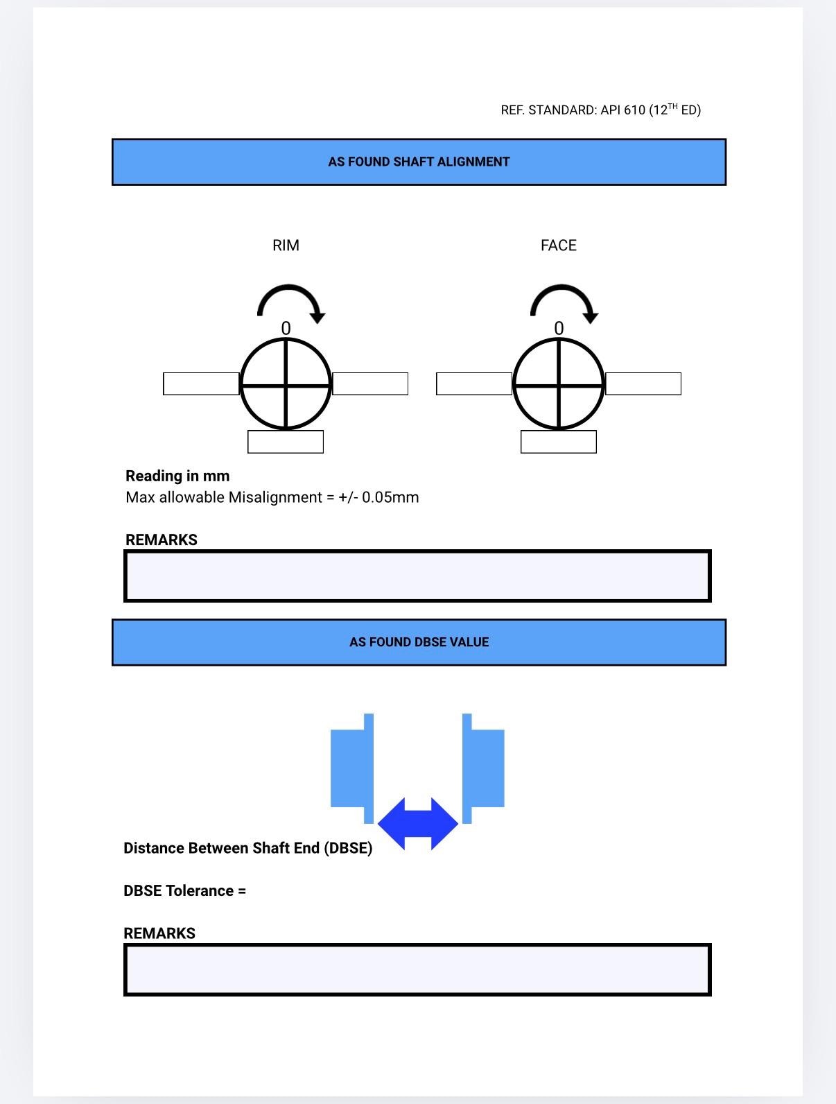 Shaft Alignment Report Template | Laser Dial Indicator Log (PDF) - Etsy