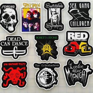 Goth / Gothic Sticker Pack (10 Stickers) SET 4 vinyl decals 80's new wave punk dark pop band emo alternative metal hard rock