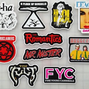 New Wave Sticker Pack (10 Sticker) SET mit 3 Vinyl Sticker Goth Post Punk Synth Pop Rock 80's Nostalgie Dark emo Bands Indie Gothic