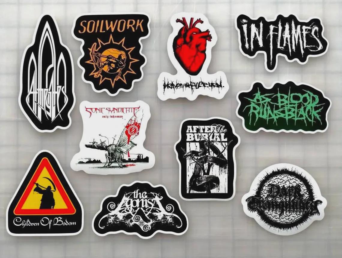 Death Metal Sticker Pack (10 Stickers) Set 5 Vinyl Decals Black Slam ...