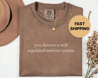 You Deserve a Well Regulated Nervous System Shirt, Mental Health, Comfort Colors
