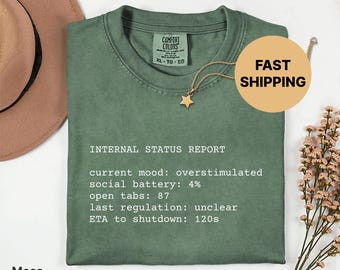Overstimulated Shirt, AuDHD Neurodivergent Mental Health, Comfort Colors