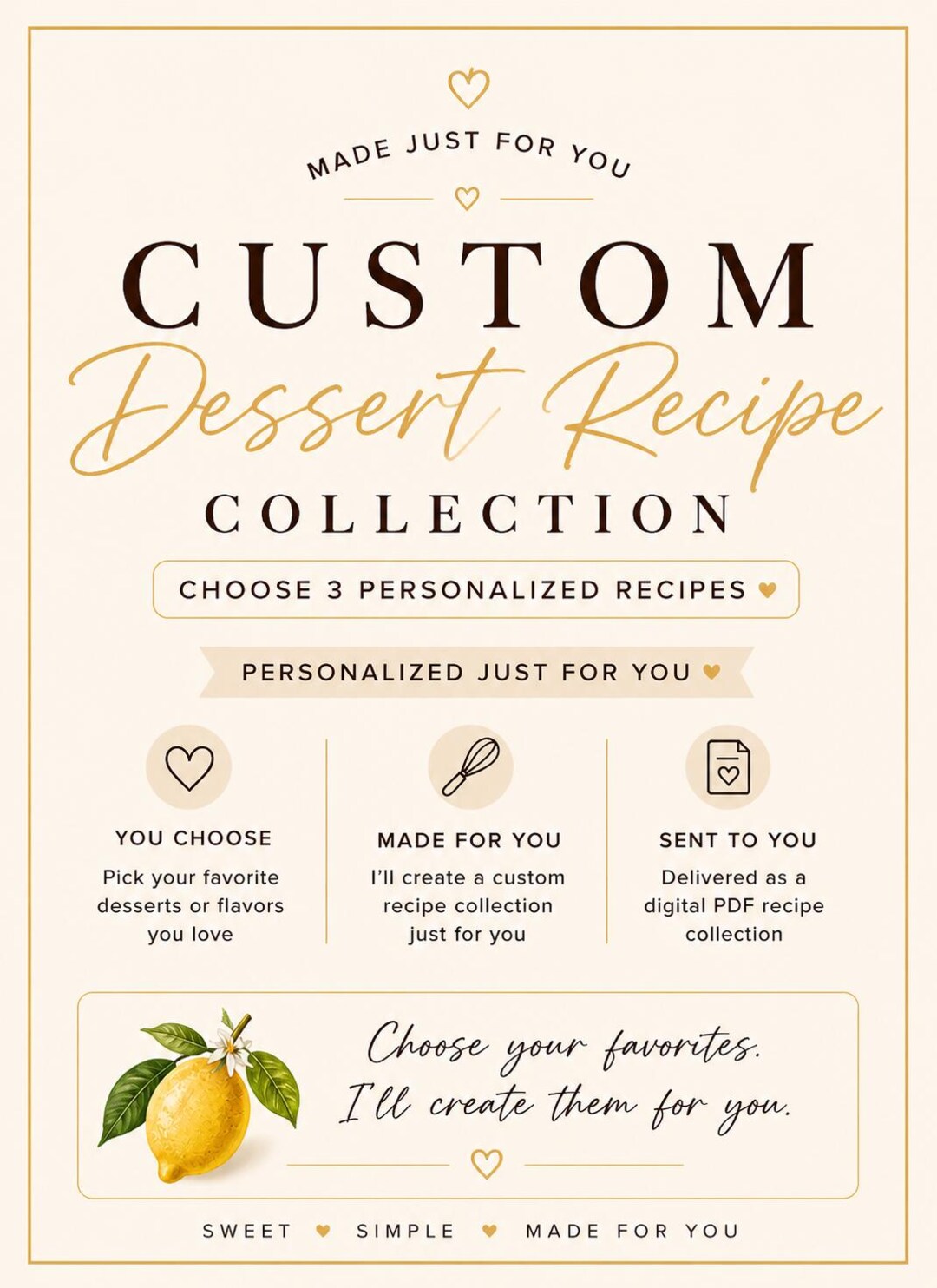 Custom Dessert Recipe Collection | Personalized Baking Recipes PDF ...