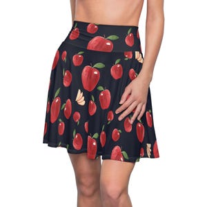 Crispy Apples Women's Skater Skirt, Brunch outfit, Juicy Fruity Skirt image 6
