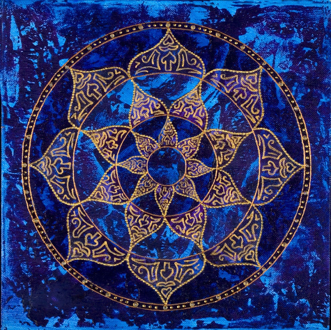 Cosmic Blue Lotus Mandala archival print on photo paper | Etsy