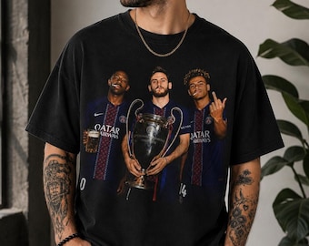 Camiseta vintage del PSG, regalo para aficionados al fútbol, camiseta de campeones de la Champions League del PSG, Rey de Europa