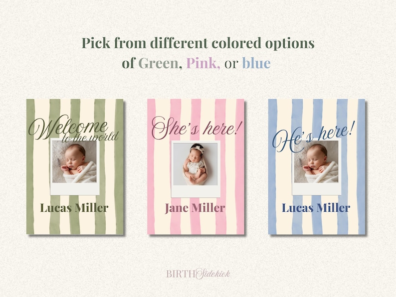 Custom Birth Announcement Template | Editable Canva Baby Announcement ...