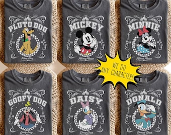 Vintage Mickey and Friends Signatures Shirt, Vintage Mickey & Co Est 1928 Shirt, Disneyland Shirts, Disneyland Family Vacation 2026 Shirt