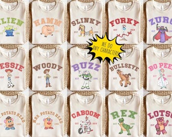 Retro Toy Story Comfort Colors Shirt, Matching Family Disneylandland Shirts, Disneylandland Group Shirts, Woody Buzz Jessie Alien