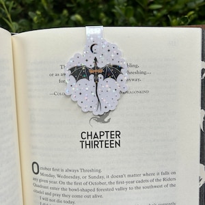 magnetic bookmark, dragon bookmark, thingy thingz, custom bookmark, fourth wing, book club, violet, xaden, tairn, andarna, silver one