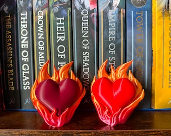 fireheart, heart on fire, do not yield, shelf decor, book lover, thingy thingz, custom gift
