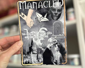 esposado, fan fic, encarte para Kindle, encarte para estuche, encarte para lector electrónico, decoración para Kindle, regalo para lector, cositas, dramione, ao3