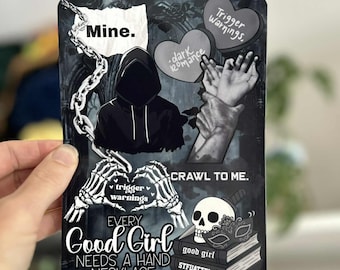 kindle insert, dark romance reader, kindle case insert, clear case, e reader insert, trigger warnings, dark romance, spicy books, good girl