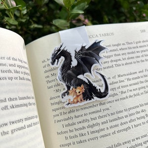 magnetic bookmark, dragon bookmark, thingy thingz, custom bookmark, fourth wing, book club, violet, xaden, tairn, andarna, silver one