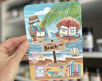 Encarte para Kindle, verano reservado, lector de verano, funda para Kindle, funda transparente, encarte para lector electrónico, chica de verano, piscina, lectura en la playa, Kindle de playa