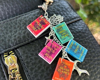 micro mini,mini book keychain, book purse charm, custom mini book, gift for book lover, thingy thingz, book charm, mini bookshelf