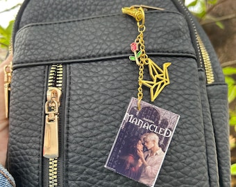 mini book keychain, book purse charm, custom mini book, gift for book lover, thingy thingz, book charm, mini bookshelf
