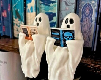 custom mini book, shelf ghost, shelf decor, reading ghost, shelf ghost, thingy thingz