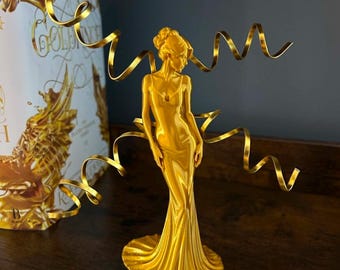 gold girl, gold ribbons, book shelf decoration, thingy thingz, book lover, gift, romantasy