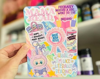 kindle insert, Labubu, kindle case insert, clear case, e reader insert, trigger warnings, cute monster, spicy books, good girl