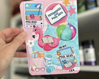 Inserto para Kindle, verano reservado, lector de verano, inserto para funda Kindle, funda transparente, inserto para lector electrónico, chica de verano, piscina, lectura en la playa, Kindle de playa