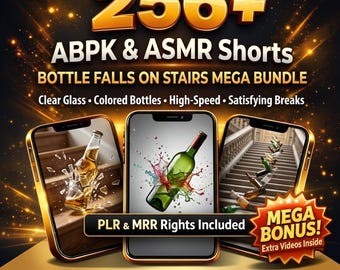 Vidéos ASMR ABPK – 256 Reels de bouteilles cassées dans un escalier | Contenu viral pour YouTube, TikTok et Reels