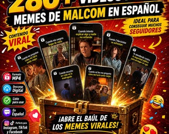 Plus de 280 mèmes vidéo Malcolm en espagnol | Pack MP4 viral pour TikTok et Instagram Shorts | Contenu numérique prêt à publier