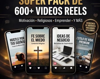 Package of 600 Reels. Ready to upload to your social media and go viral. TikTok, Instagram, YouTube, digital marketing, (PLR, MRR)