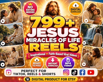 799+ Jesus Miracles Reels Bundle, Christian Faith Videos, Ready to Post TikTok Instagram YouTube Shorts, Religious Digital Download