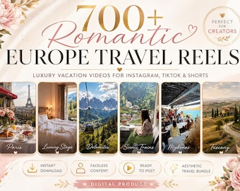 700本以上のロマンチックなヨーロッパ旅行リール動画集 | InstagramやTikTokのショート動画に最適な豪華なバケーション動画