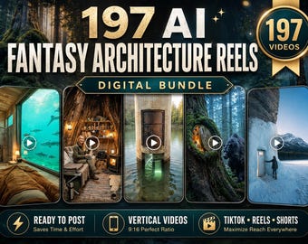 リールバンドル197 AIファンタジー建築 | 夢のマイホーム動画 | TikTok、Instagram、YouTubeで話題のショートコンテンツ