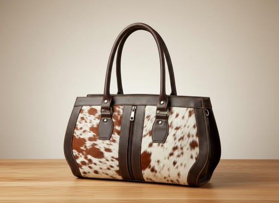 Cowhide Tote Bag Purse |Real Hair On Cowhide Leather Tote Bag | Western Cowhide Shoulder Bag | Handmade Leather Tote |Christmas Gift for Her