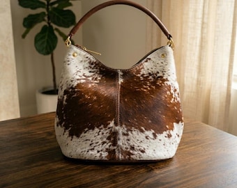 Leder Umhängetasche | Handgefertigtes Haar Auf Verstecken Geldbörse | Western Umhängetasche | Rindsleder Tote | Einzigartige Boho-Tasche für Frauen Geschenk für sie