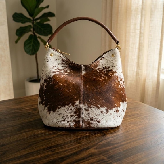 Cowhide Leather Hobo Bag | Handmade Hair On Hide Purse | Western Shoulder Bag | Cowhide Tote | Unique Women's Boho Bag | Gift For Her