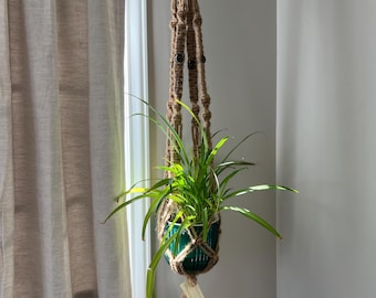 Macramé Plant Hanger by Marge Farmer-Page, Jute Fibre Artist, Boho Planter