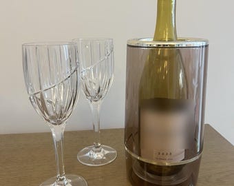 Enfriador de vino Vintage Spong Vinicool, fabricado en Inglaterra, acrílico, doble pared, sin hielo.