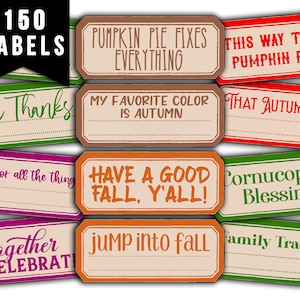 Fall Journal Printable, Word Labels - 5pg Digital Download- Autumn Quote, Scrapbook title, Thanksgiving, Journal Label, Fussy Cut Ephemera