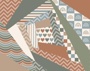 Foundation Paper Piecing Pattern, Scrappy Quilt,FPP Pattern, PDF Download, Beginner Pattern, Foundation Paper Piecing Kit - Crazy Log Cabin