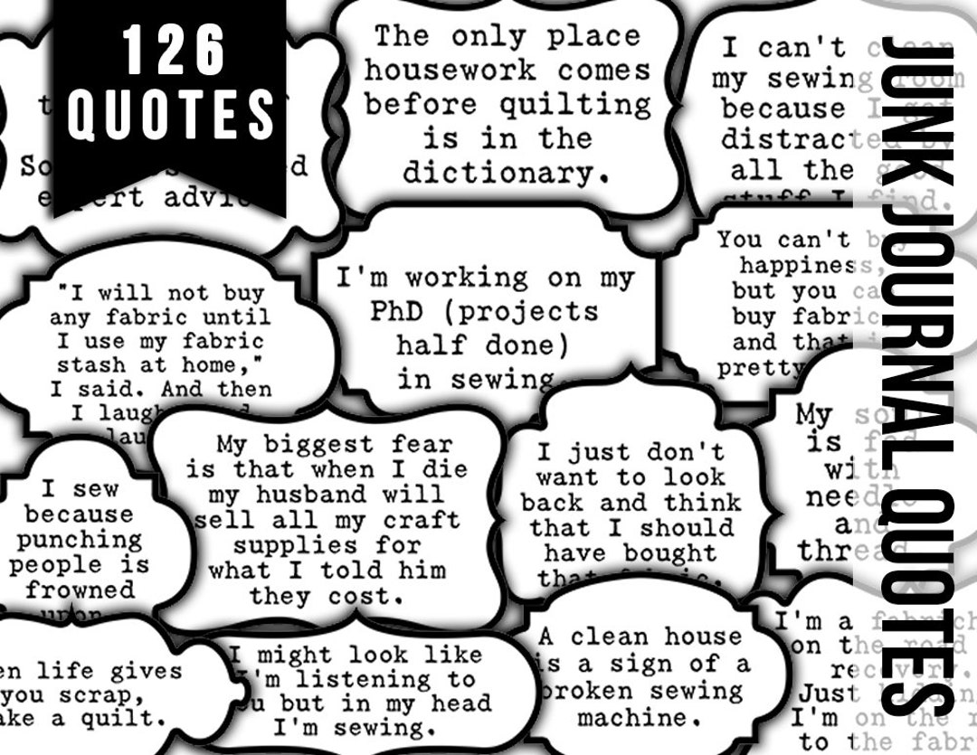 Sewing Quotes, Printable Quote Set -6pg Digital Download- Sewing ...