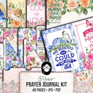 Scripture Journal Printable, Religious Quotes -40pg Digital Download- Faith Inspired, Catholic Notecards, Affirmation Cards, Devotional Kits