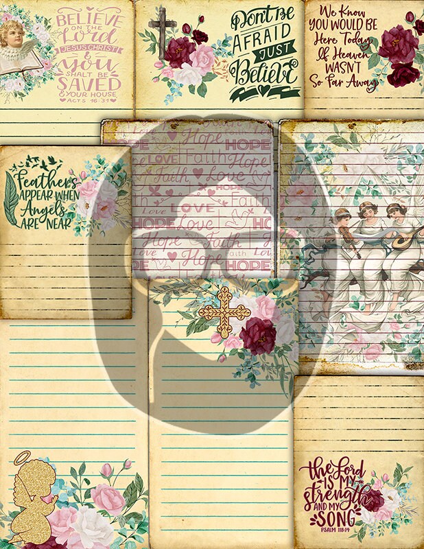 Grief Journal Printable, Bible Journaling Kit -29pg Digital Download- Christian Affirmations ...