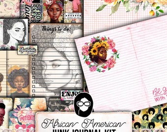 African American Ephemera, Junk Journal Kit -40pg Digital Download- Black History Ephemera, Lined Journal Pages, Scrapbook bundle, Digi Kit