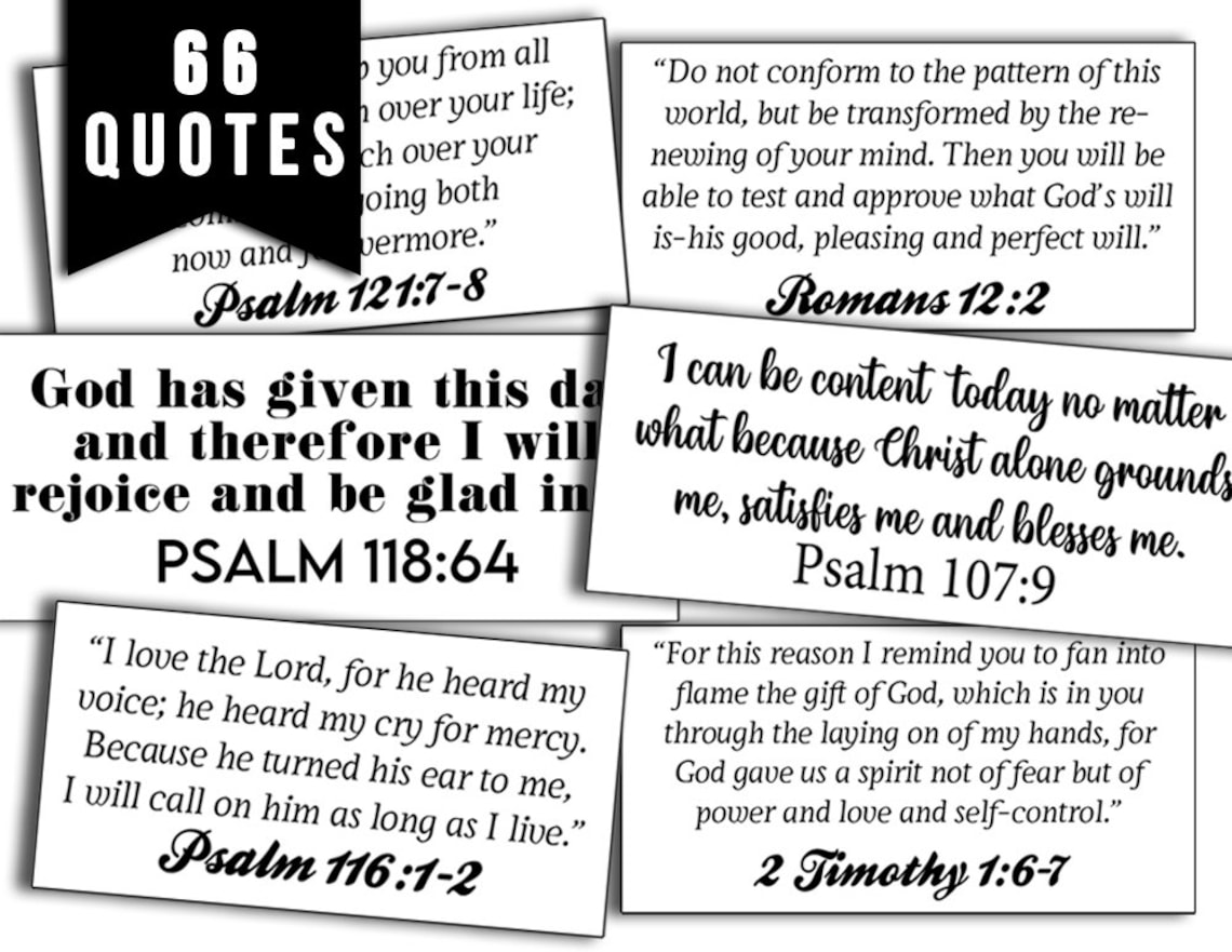 Bible Verse Cards Printable Prayer Quotes 6pg Digital | Etsy